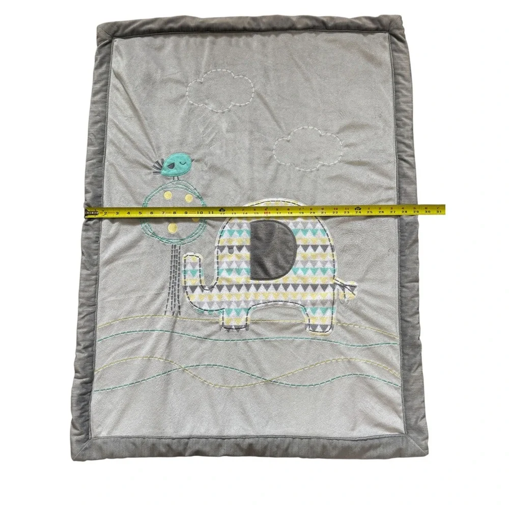 Koala Baby Elephant Bird Plush Sherpa Blanket Gray Yellow‎ 5F62996 30x40